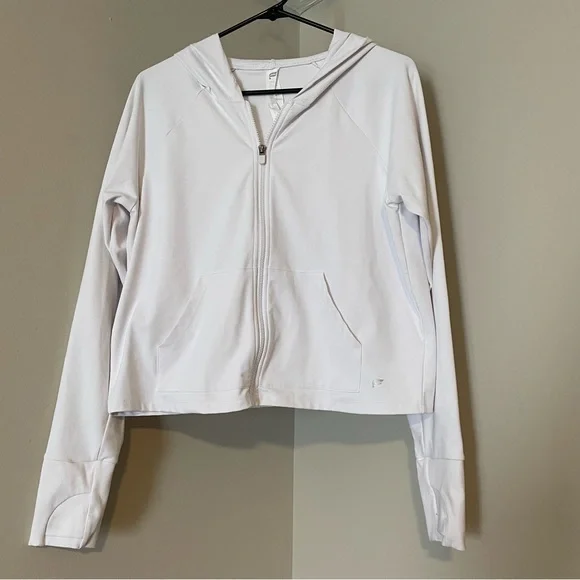 Fabletics Women's White Zip-Up Hoodie size XL - Picture 2 of 5